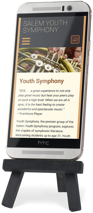 Salem Youth Symphony Mobile Mockup